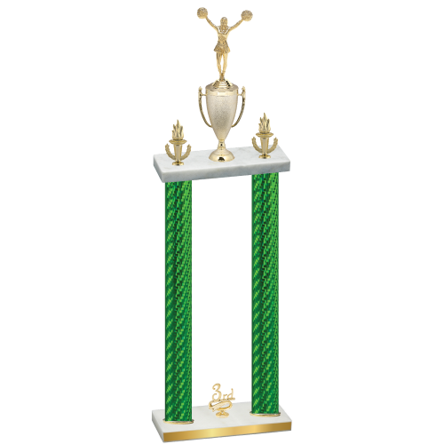 Double Green Carbon Fiber Third Place Cheerleading Trophy