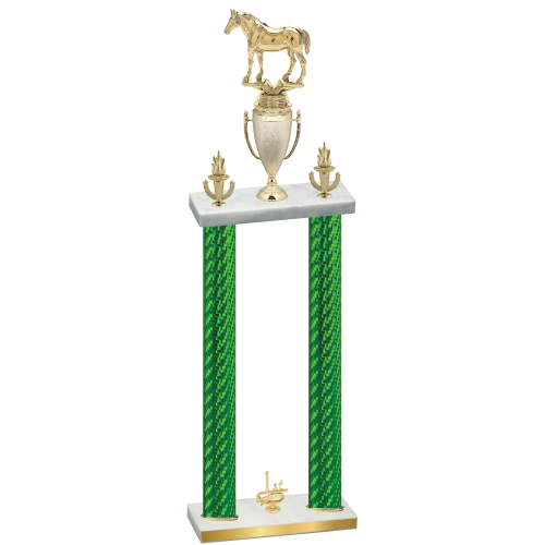 Double Green Carbon Fiber First Place Horses Trophy