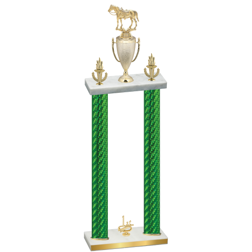 Double Green Carbon Fiber First Place Horses Trophy
