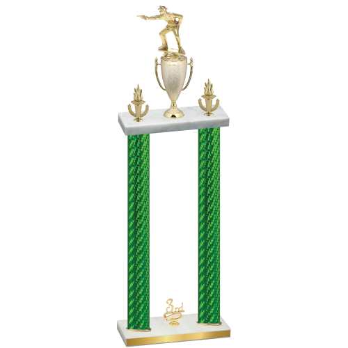 Double Green Carbon Fiber Third Place Shooter Trophy