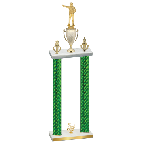 Double Green Carbon Fiber Third Place Shooter Trophy