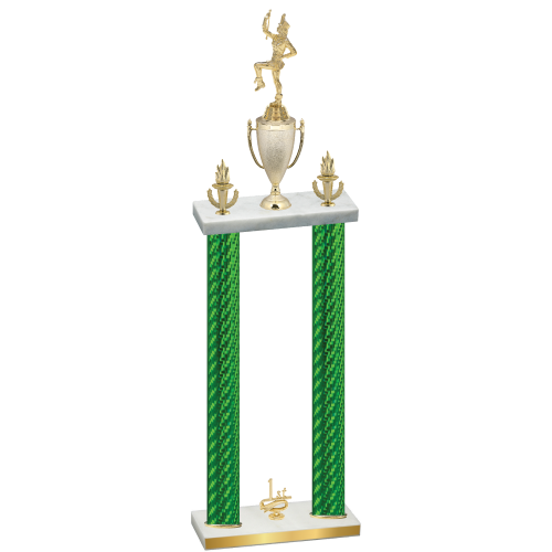 Double Green Carbon Fiber First Place Majorette Trophy