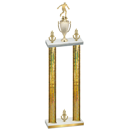 Double Gold Glacier Victory Soccer Trophy