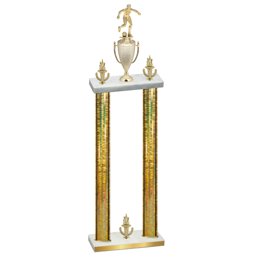 Double Gold Glacier Victory Soccer Trophy