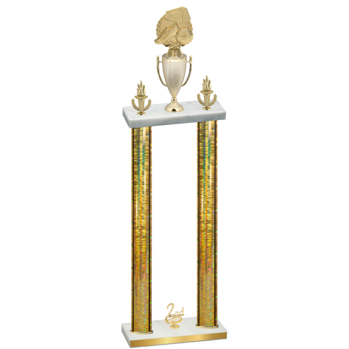 Double Gold Glacier Second Place Soccer Trophy