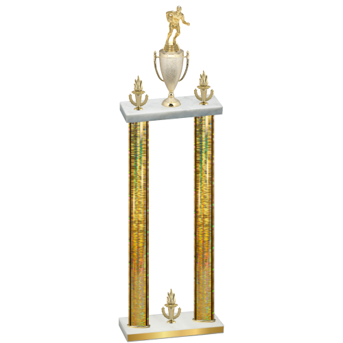 Double Gold Glacier Victory Rugby Trophy