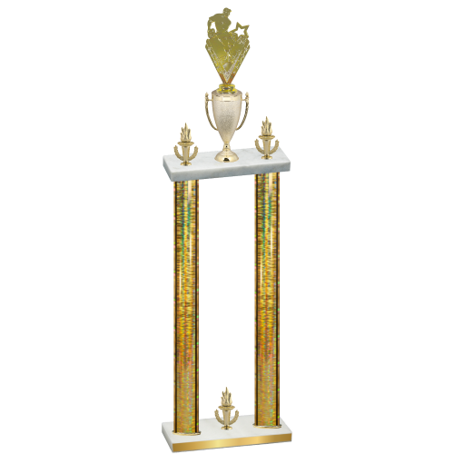 Double Gold Glacier Victory Rugby Trophy