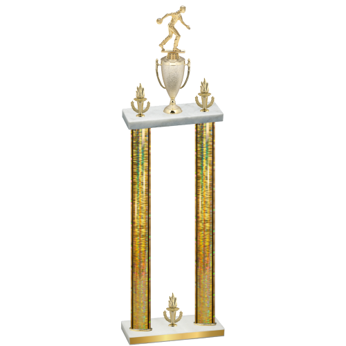 Double Gold Glacier Victory Bowling Trophy