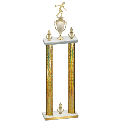 Double Gold Glacier Victory Bowling Trophy