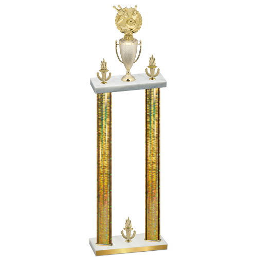 Double Gold Glacier Victory Bowling Trophy