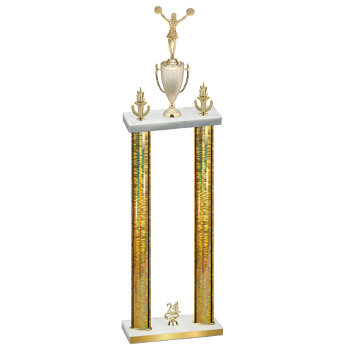 Double Gold Glacier Year Cheerleading Trophy