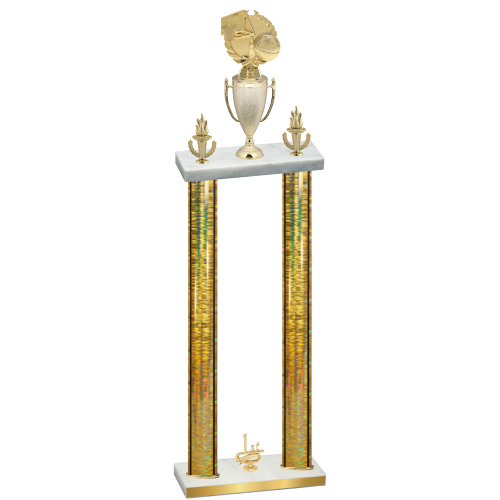 Double Gold Glacier First Place Basketball Trophy