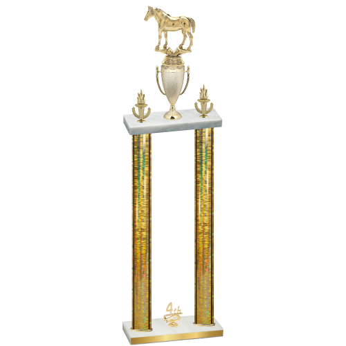 Double Gold Glacier Fourth Place Horses Trophy