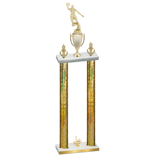 Double Gold Glacier First Place Basketball Trophy