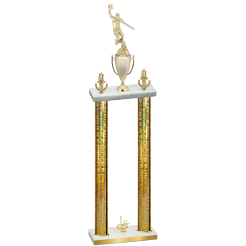 Double Gold Glacier First Place Basketball Trophy