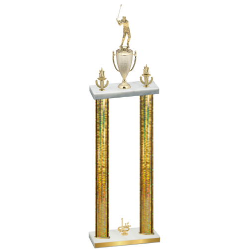 Double Gold Glacier First Place Golf Trophy