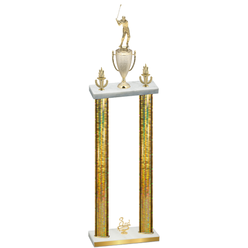 Double Gold Glacier Third Place Golf Trophy