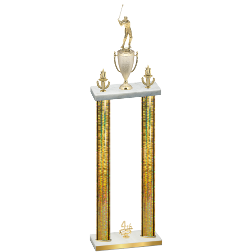 Double Gold Glacier Fourth Place Golf Trophy