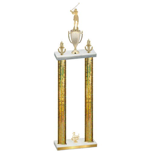 Double Gold Glacier Third Place Golf Trophy