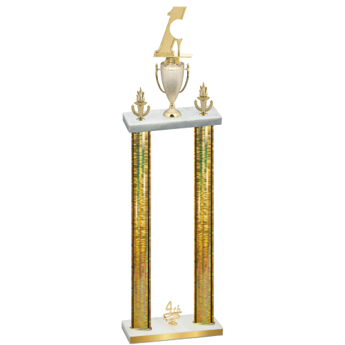Double Gold Glacier Fourth Place Golf Trophy