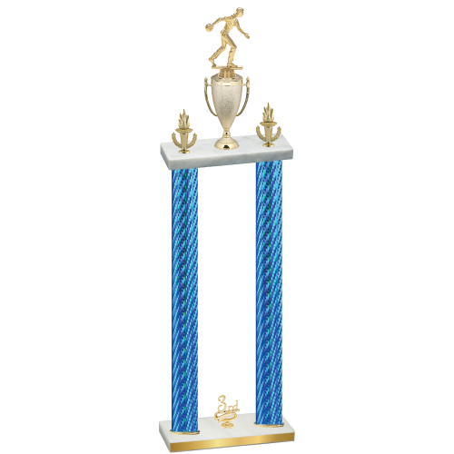 Double Blue Carbon Fiber Third Place Bowling Trophy