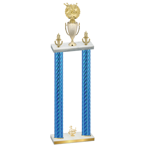 Double Blue Carbon Fiber Third Place Bowling Trophy