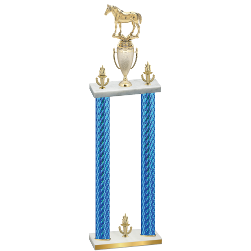 Double Blue Carbon Fiber Victory Horses Trophy