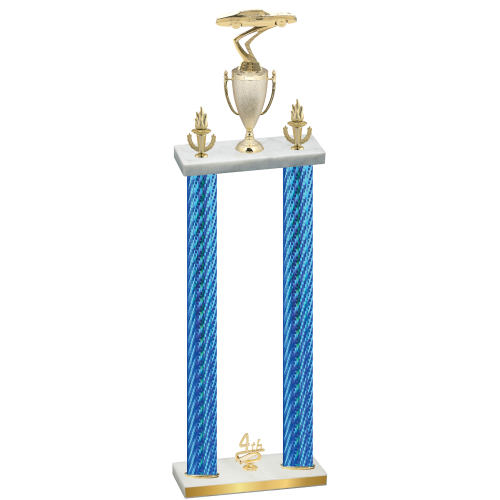 Double Blue Carbon Fiber Fourth Place Cars Trophy