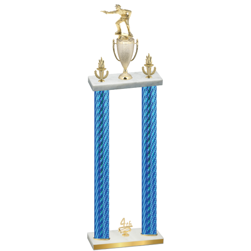 Double Blue Carbon Fiber Fourth Place Shooter Trophy