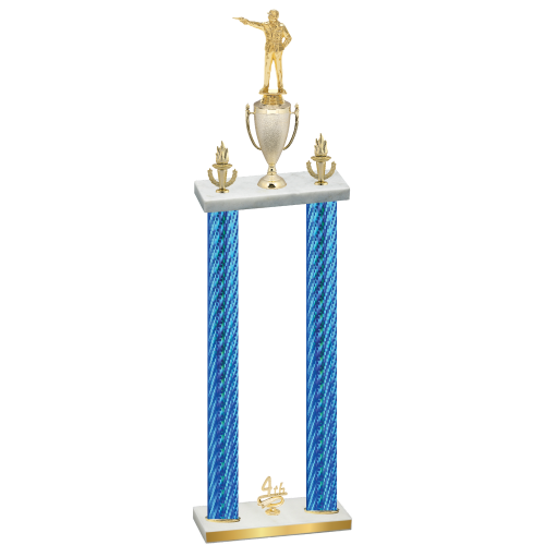 Double Blue Carbon Fiber Fourth Place Shooter Trophy