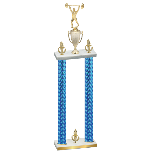 Double Blue Carbon Fiber Victory Weights Trophy