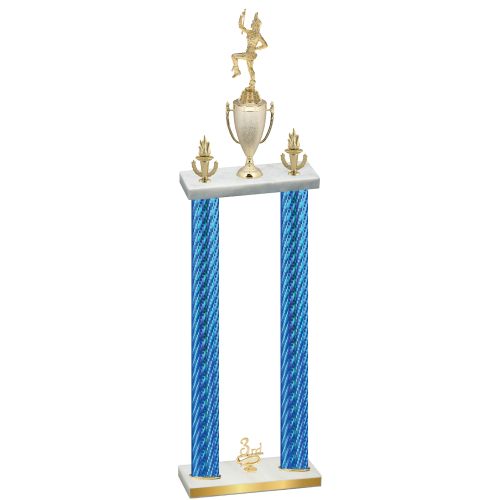 Double Blue Carbon Fiber Third Place Majorette Trophy