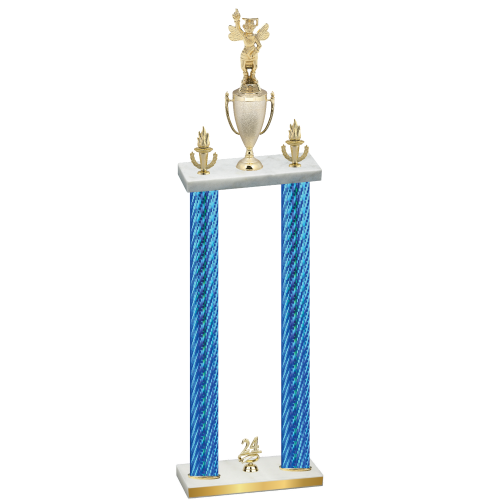 Double Blue Carbon Fiber Year Academics Trophy