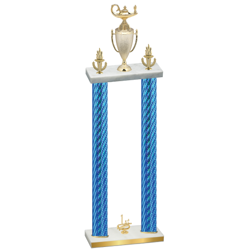 Double Blue Carbon Fiber First Place Academics Trophy