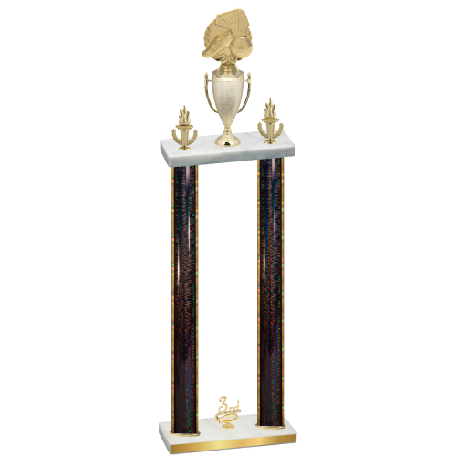 Double Black Glacier Third Place Soccer Trophy
