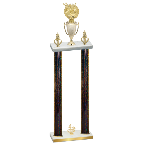 Double Black Glacier Fourth Place Bowling Trophy