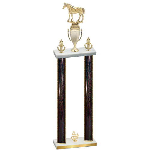 Double Black Glacier Fourth Place Horses Trophy