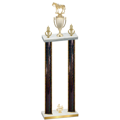 Double Black Glacier Fourth Place Horses Trophy
