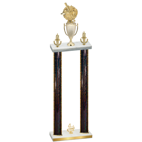 Double Black Glacier Fourth Place Baseball Trophy