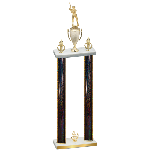 Double Black Glacier Fourth Place Baseball Trophy