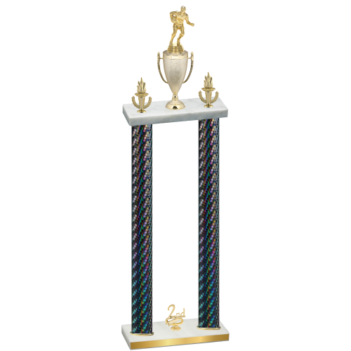 Double Black Carbon Fiber Second Place Rugby Trophy
