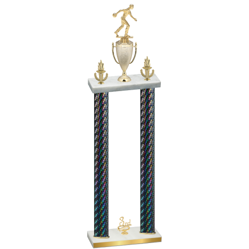 Double Black Carbon Fiber Third Place Bowling Trophy