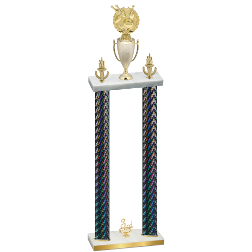 Double Black Carbon Fiber Third Place Bowling Trophy