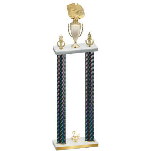 Double Black Carbon Fiber Second Place Basketball Trophy