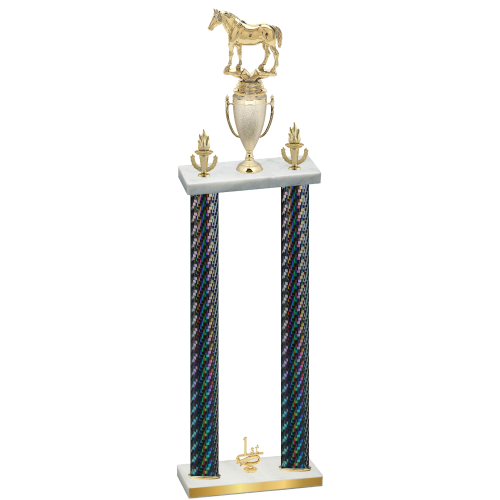 Double Black Carbon Fiber First Place Horses Trophy