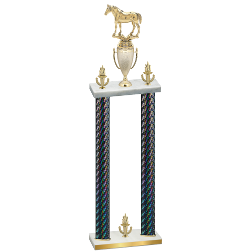 Double Black Carbon Fiber Victory Horses Trophy