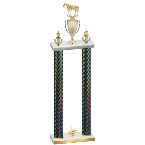 Double Black Carbon Fiber First Place Horses Trophy