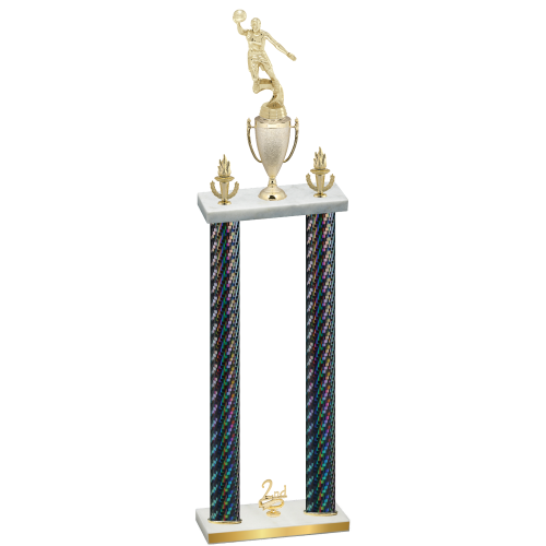 Double Black Carbon Fiber Second Place Basketball Trophy