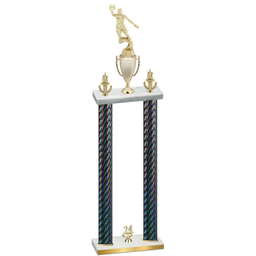 Double Black Carbon Fiber Year Basketball Trophy