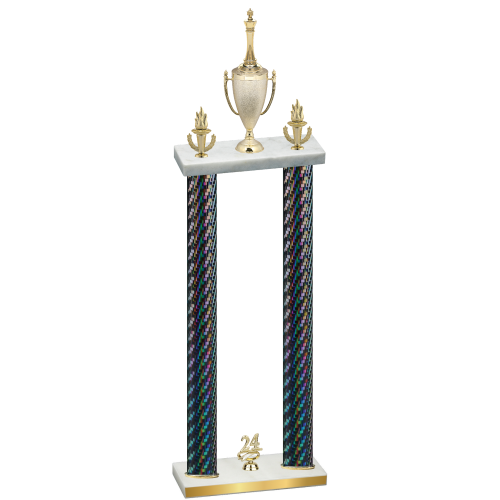 Double Black Carbon Fiber Year Chess Trophy